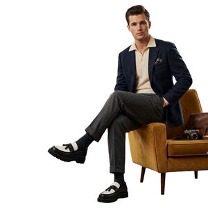 Black White Chunky Lug Sole Tassel Loafers Platform Dress Shoes EU 45

Modern ch